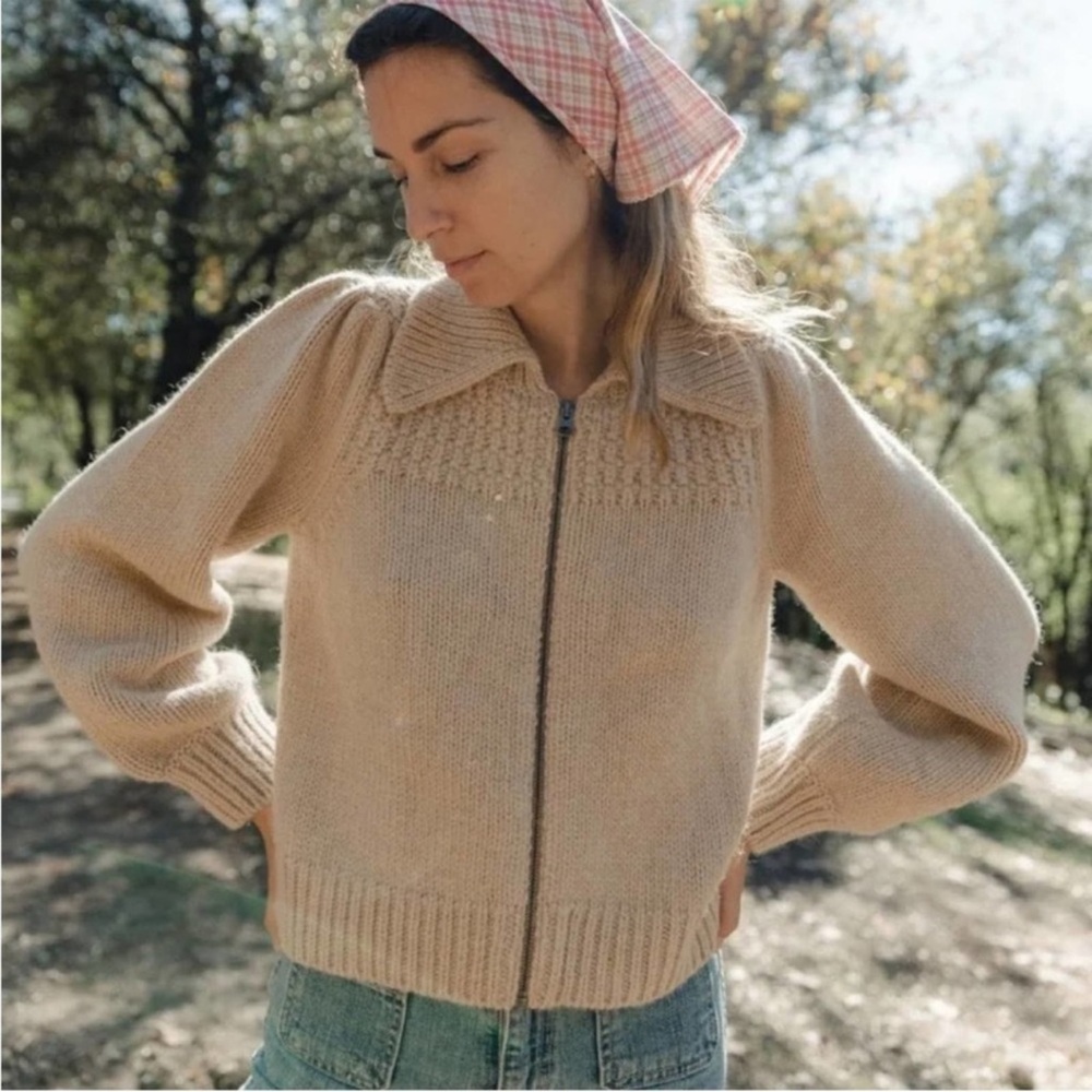 Christy Dawn Dylan Jacket Natural Beige Baby Alpaca Neutral Cardigan